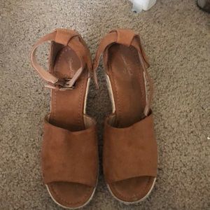 Tan wedges! Only worn once